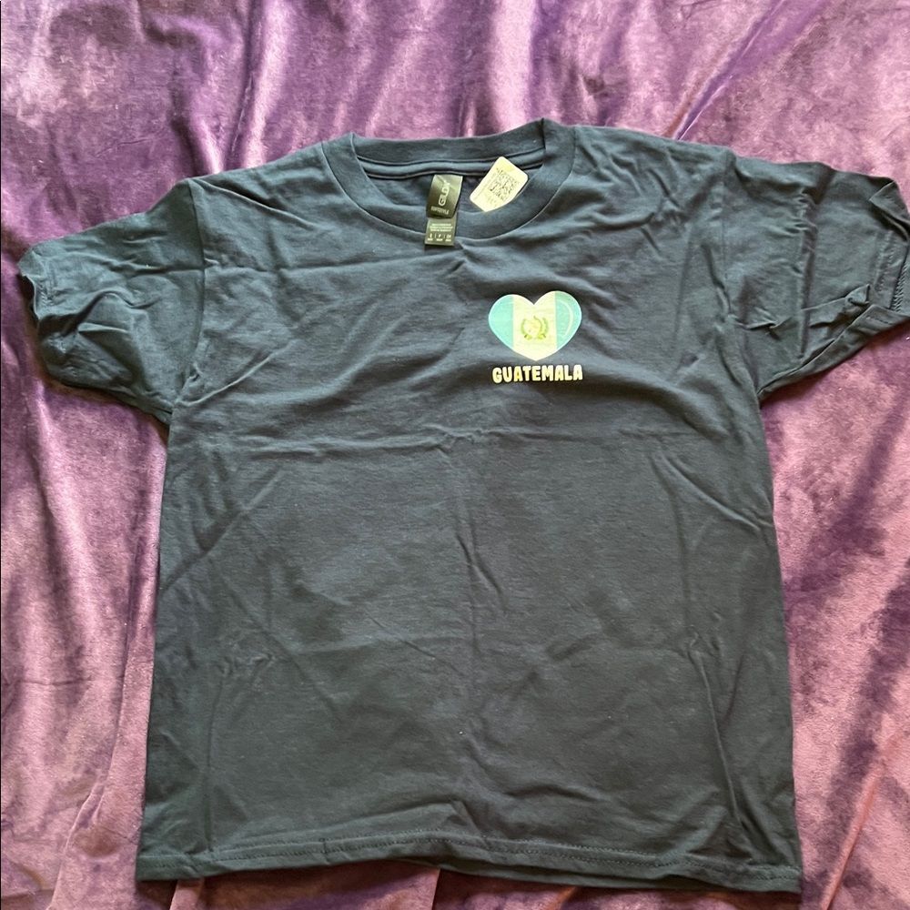 Guatemala Heart Flag Kids T-Shirt - Blue (Youth S)